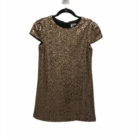 milly gold sequin dress Rudy Off The Shoulder Sheer Knit Midi Dress in Gold|MILLY